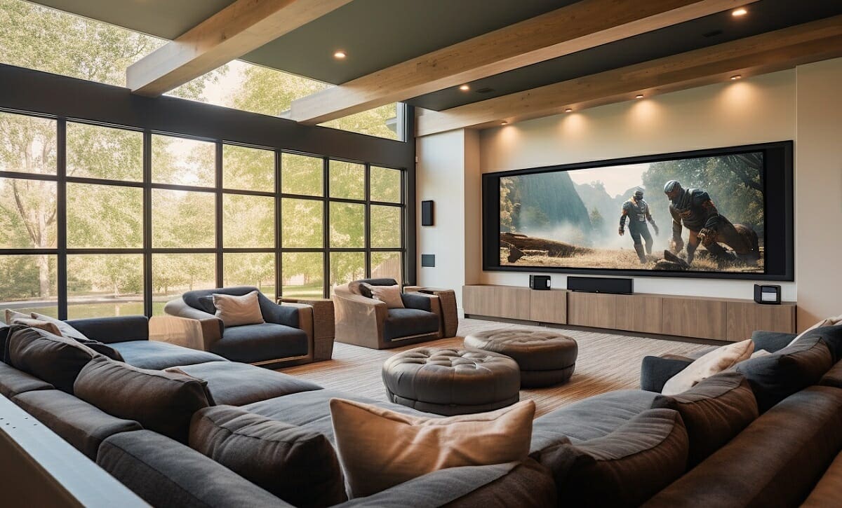 Home-theater-ideas-with-a-detailed-ceiling-and-big-screen Home-theater-ideas-with-a-detailed-ceiling-and-big-screen